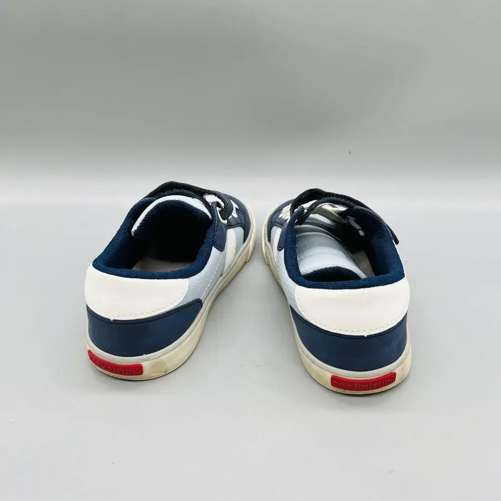 See Kai Run Shoes Boys 13 Blue White Low Top Hook Loop Strap Casual Sneakers